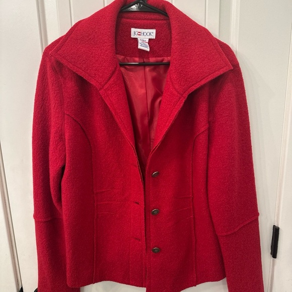 JG Hook Vintage Red Wool Jacket 12 (fits small like 8-10) - Picture 5 of 5